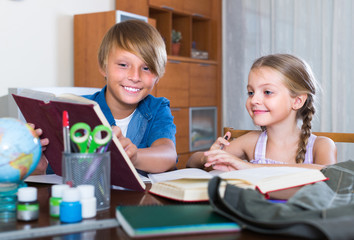 Children doing homework