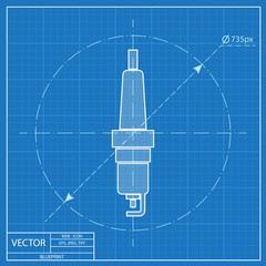 blueprint icon of spark-plug
