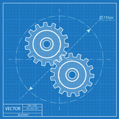 blueprint icon of two gears