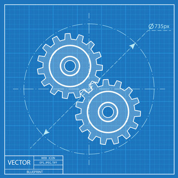 blueprint icon of two gears