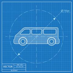 blueprint icon of car