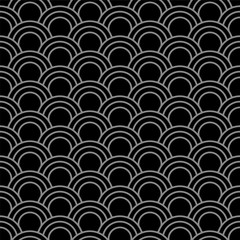 Elegant antique silver and black background 377_oriental fish scale round curve line
