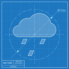 blueprint icon of rain