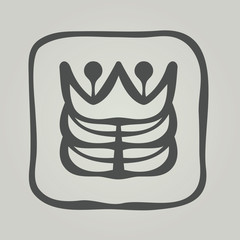 Fototapeta premium Vector symbol of flower silhouette. Modern floral icon in square frame