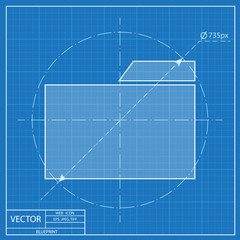 blueprint icon of folder