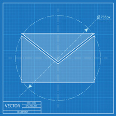 blueprint icon of mail