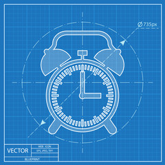 blueprint icon of alarm clock