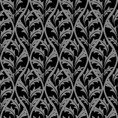 Elegant antique silver and black background 384_vintage nature leaf cross
