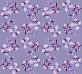 Watercolor willow-herb pattern