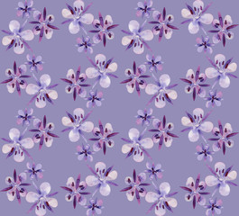 Watercolor willow-herb pattern
