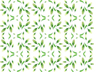  Watercolor tea leaves pattern