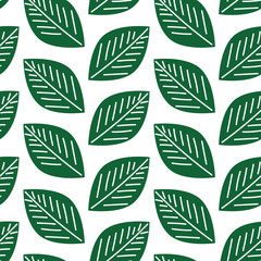 green leaves pattern seamless vector