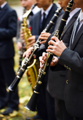 Fototapeta premium group of musicians playing the clarinet.