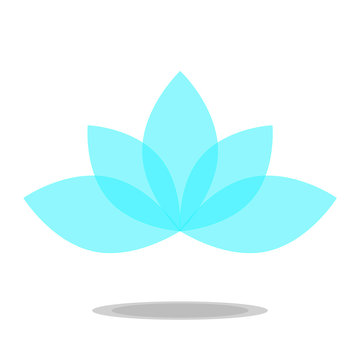 lotus icon vector transparent blue petals flower