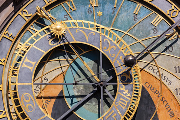 Naklejka premium The Prague astronomical clock, or Prague orloj in Prague, Czech Republic