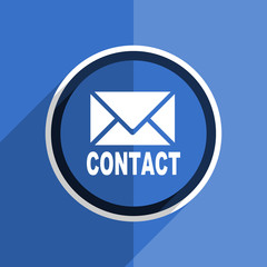 blue flat design email modern web icon