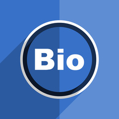 blue flat design bio modern web icon