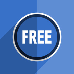 blue flat design free modern web icon