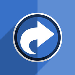 blue flat design next modern web icon