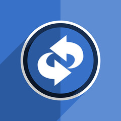 blue flat design rotation modern web icon