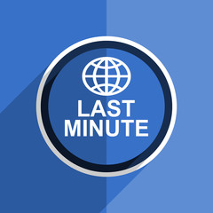 blue flat design last minute modern web icon