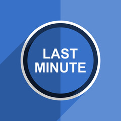 blue flat design last minute modern web icon