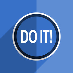 blue flat design do it modern web icon