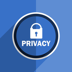 blue flat design privacy modern web icon