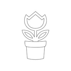 Flower in pot icon isolated on white background