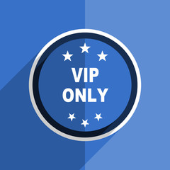 blue flat design vip only modern web icon