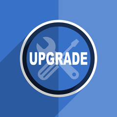 blue flat design upgrade modern web icon