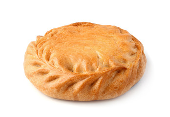 Chicken pie isolated on white