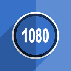 blue flat design 1080 modern web icon