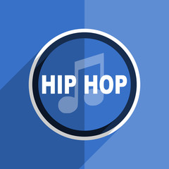 blue flat design hip hop modern web icon