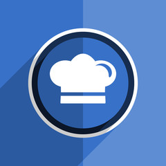 blue flat design cook modern web icon