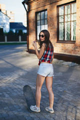 Girl with skateboard