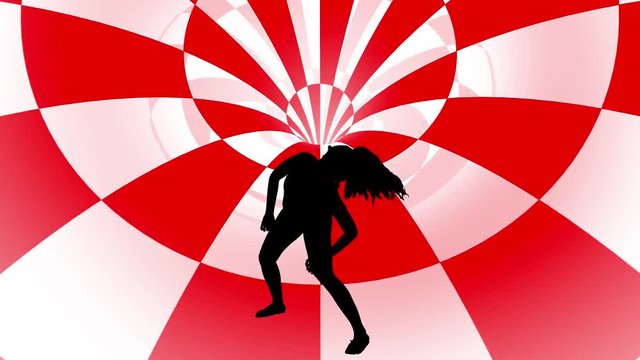 dancer silhouette Checker red Tunnel motion background