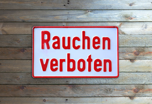 Blechschild Rauchen verboten