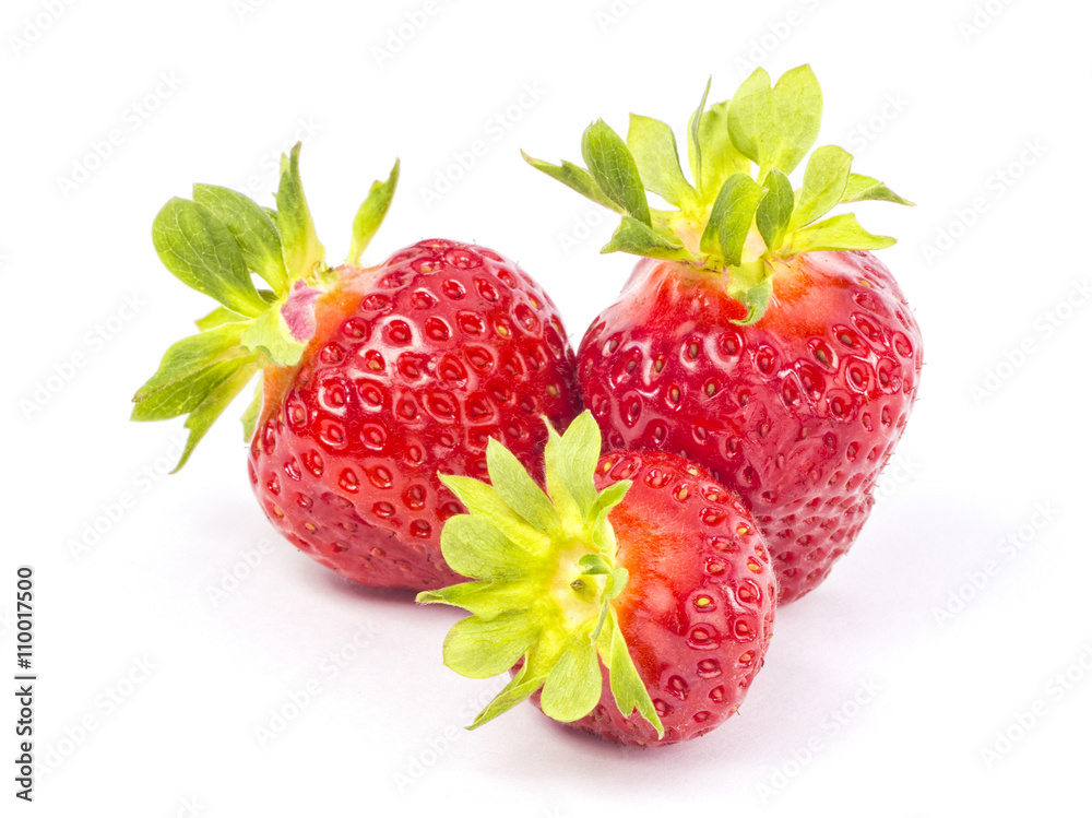 Wall mural red ripe whole strawberries