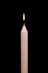 single white burning candle