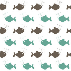 Seamless sea fish pattern