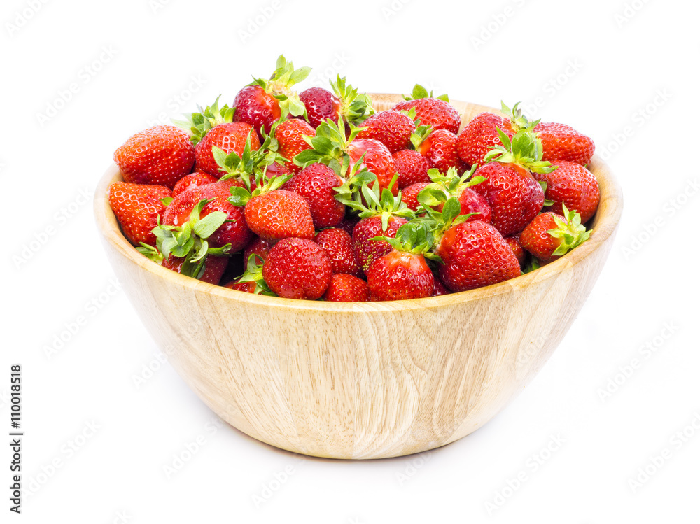 Poster strawberry on white background