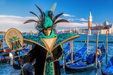 Naklejka premium Famous carnival in Venice, Italy