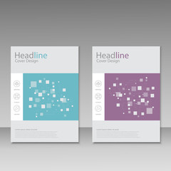 Vector brochure of abstract texture with squares. Design background