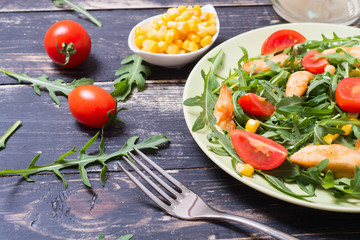 fresh salad with arugula