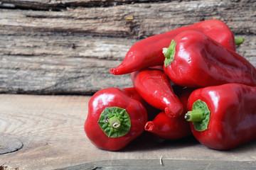 Group of fresh red hot chilli peppers