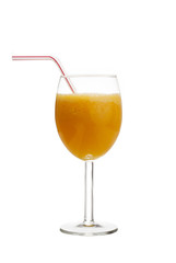 orange juice with straw