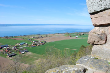 Fototapeta premium Brahehus view landscape and farmland
