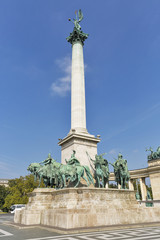 Fototapeta na wymiar The Heroes Square in Budapest, Hungary.