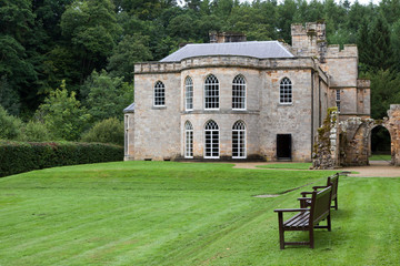 View of buildings at Brinkburn Abbey